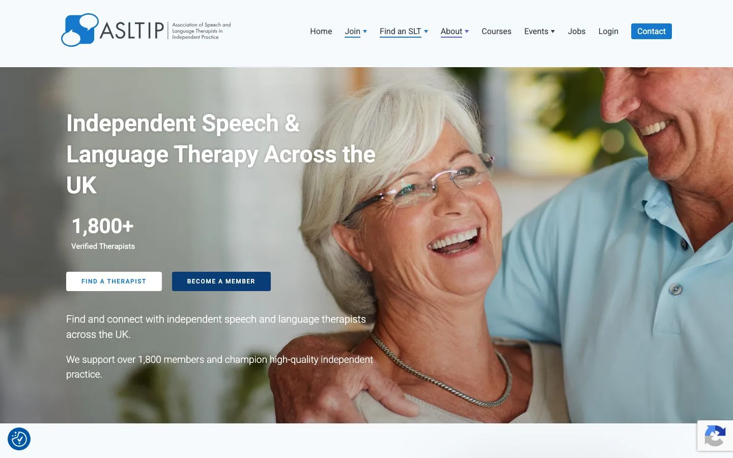 Screenshot of the ASLTIP website homepage