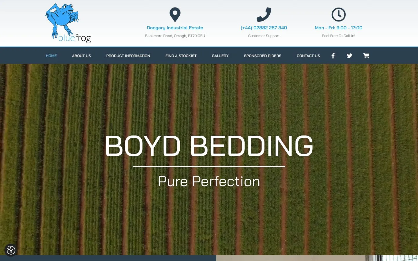 Screenshot of the Boyd Bedding website homepage
