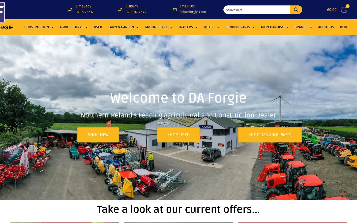 Screenshot of the DA Forgie website homepage