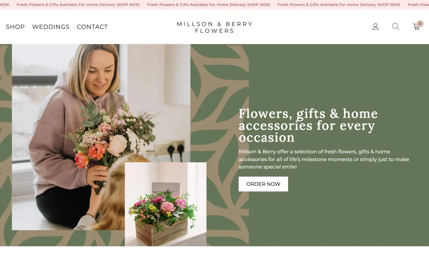 Screenshot of the Millson & Berry website homepage