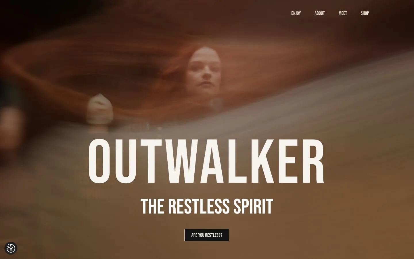 Screenshot of the Outwalker Whiskey website homepage