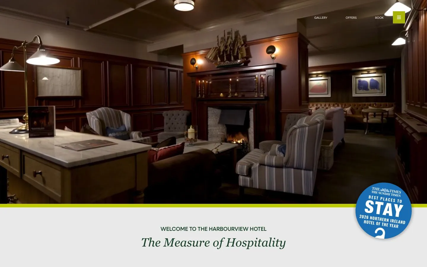 Screenshot of the The Harbourview Hotel website homepage